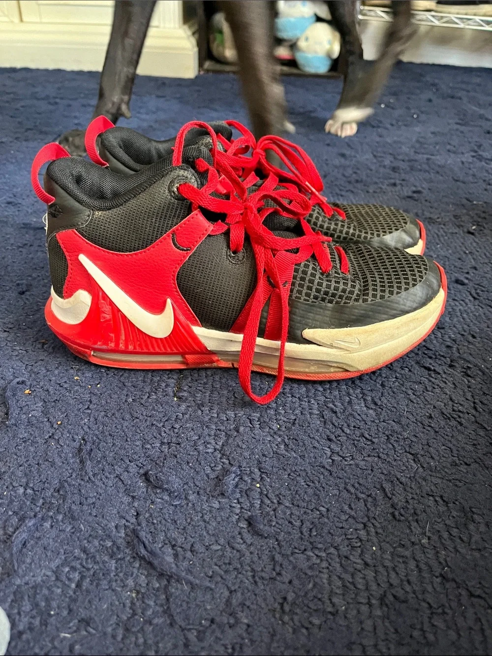 Nike Black & Red Basketball Sneakers with White Swoosh